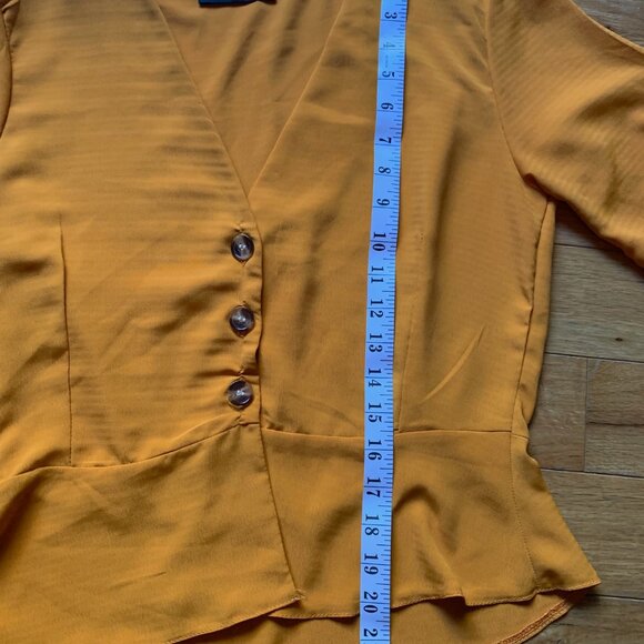 Zaful Mustard Peplum Blouse – Size L (US 6/UK 10/EU 38) - Picture 6 of 9